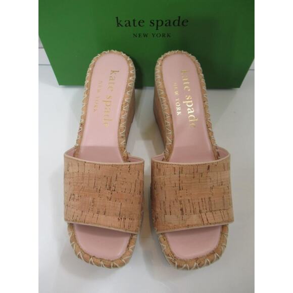 Kate Spade New York Cosette Slide Espadrille Wedge Sandals Cork Natural Size 9 - Picture 4 of 7
